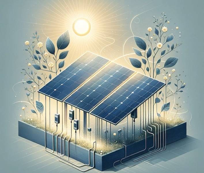 Solar Panel on a Wall Artistic Representation Overpaneling