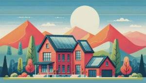 Eco-Friendly Redbrick House with Solar Panels in Simplistic Design