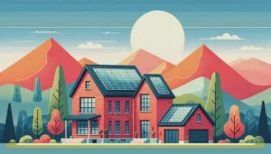 Eco-Friendly Redbrick House with Solar Panels in Simplistic Design