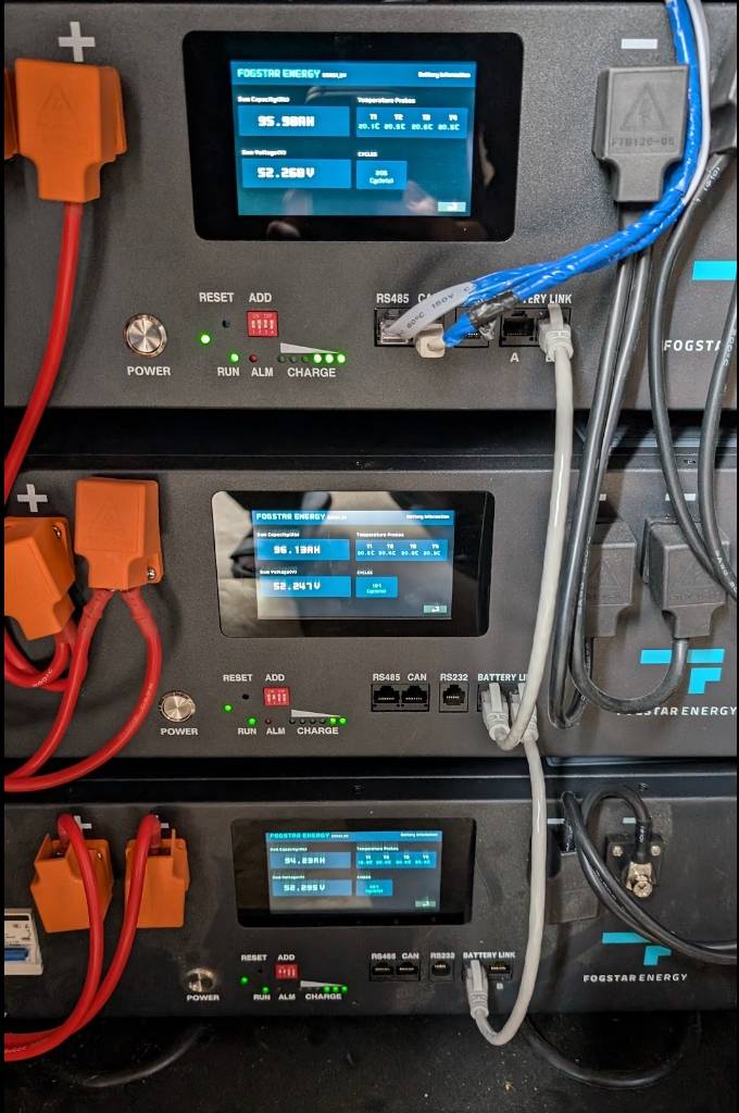 BMS screenshot showing around 5% capacity loss after 15 months and roughly 200 cycles